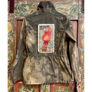 Distressed/ Reworked Utility Cargo Jacket| Vintage Patchwork